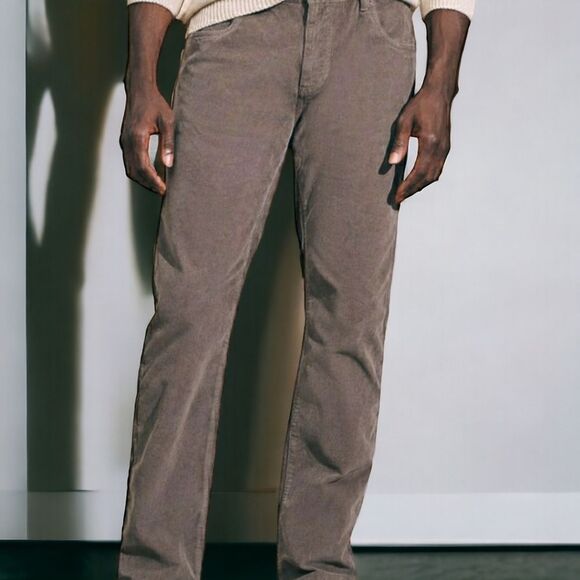 Faherty Gray Corduroy 5 Pocket Pant - Picture 1 of 16